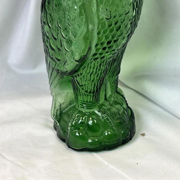 Vintage Green Glass Eagle Decanter. EUC. 11" 2 Available - Picture 9 of 9